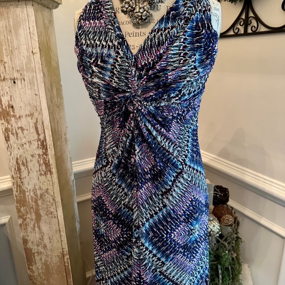 Chico’s Textured Maxi Dress 'Maida' Size 0 Stretch Fully Lined NWT - Picture 2 of 11